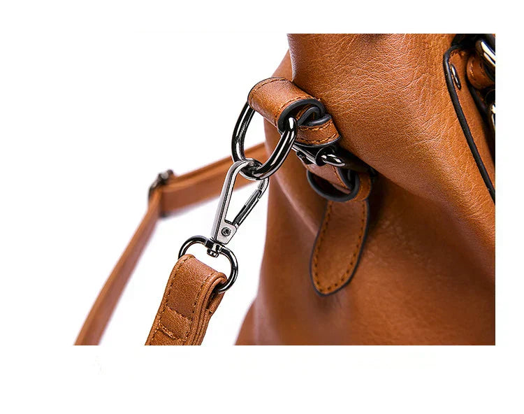 Clinbands – Vintage große Kapazität Handtasche aus weichem Material mit Schulterriemen