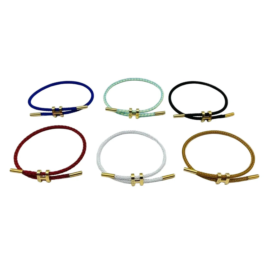 H Cord Armband | Titanstahl