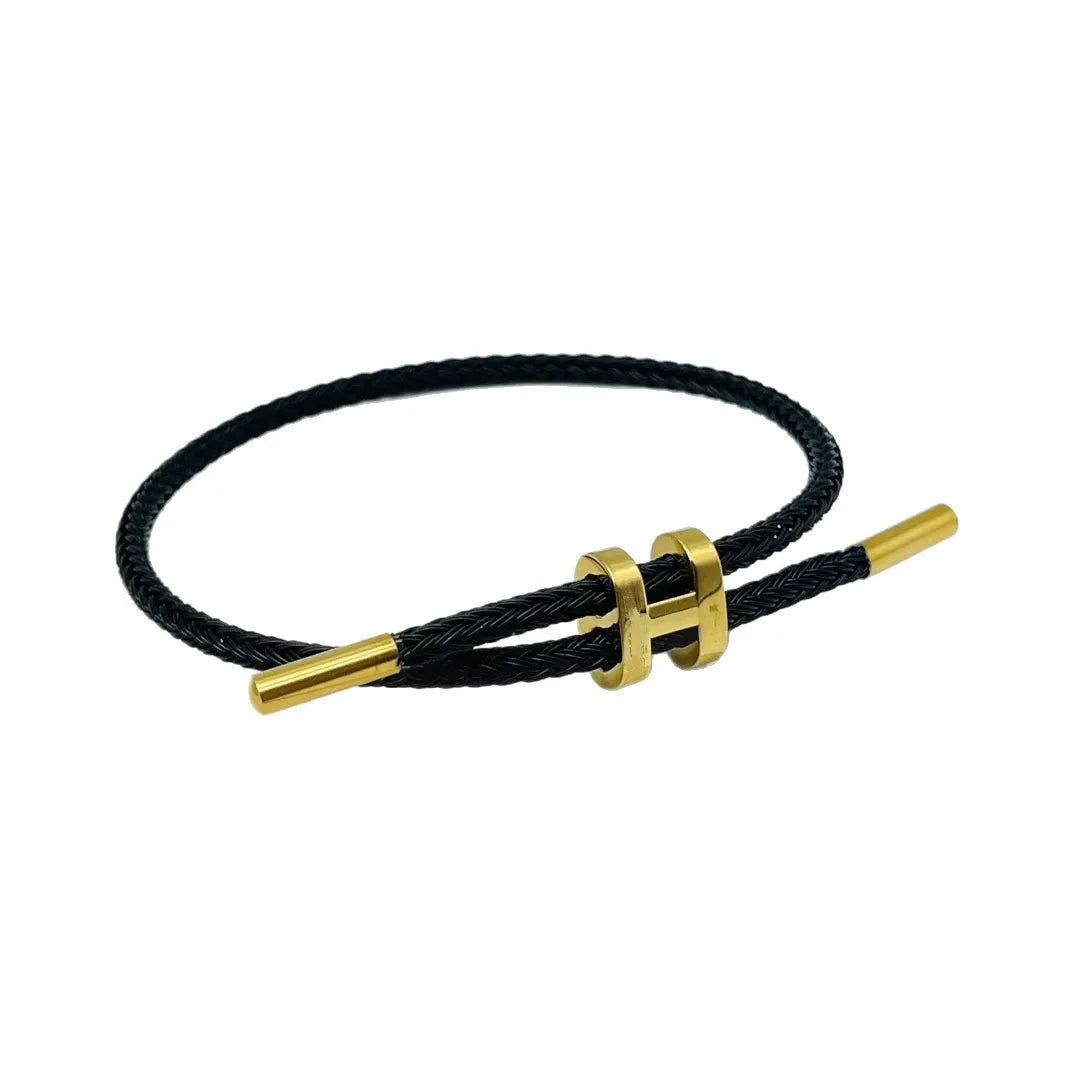 H Cord Armband | Titanstahl