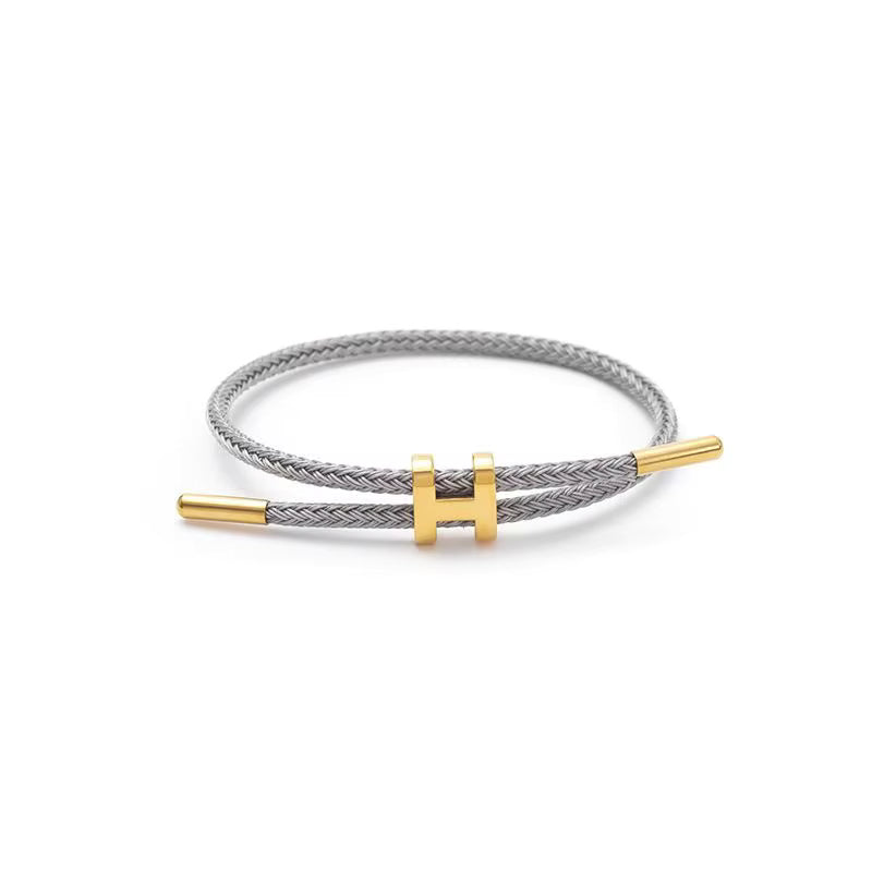 H Cord Armband | Titanstahl