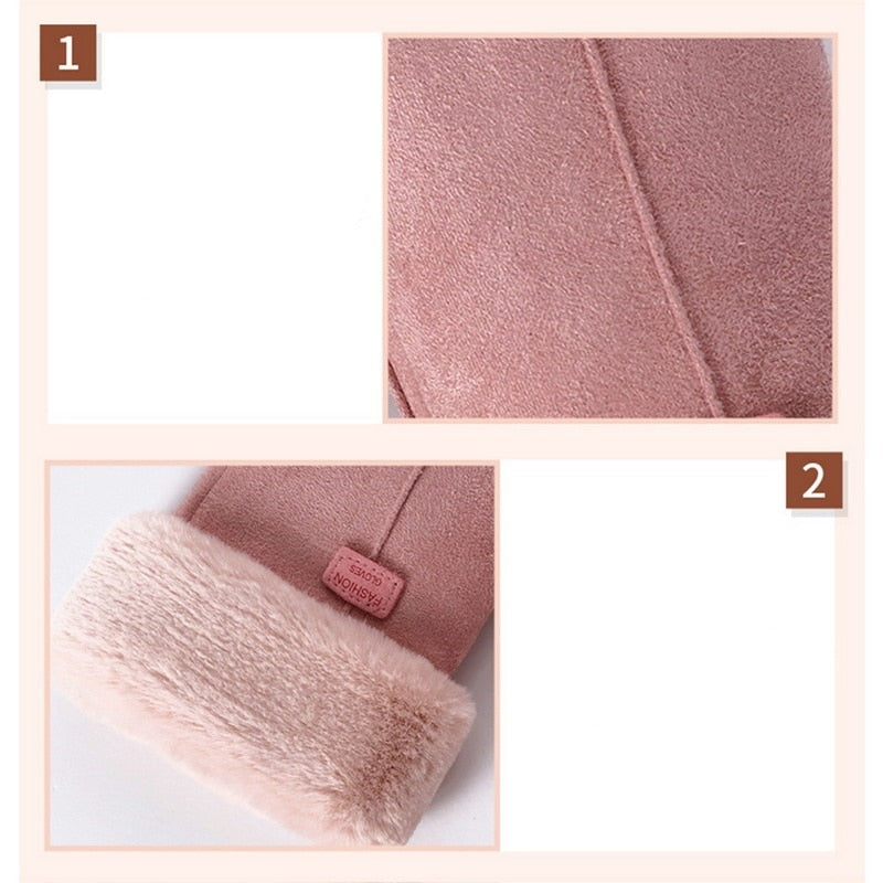 Clinbands - Schicke und Stilvolle Winter Furry Handschuhe für Frauen