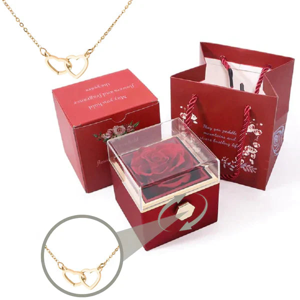 Clinbands| Rosenbox mit Halskette perfekt für den Valentinstag