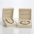 Schneeflocken Obsidian Set - Halskette & Armband