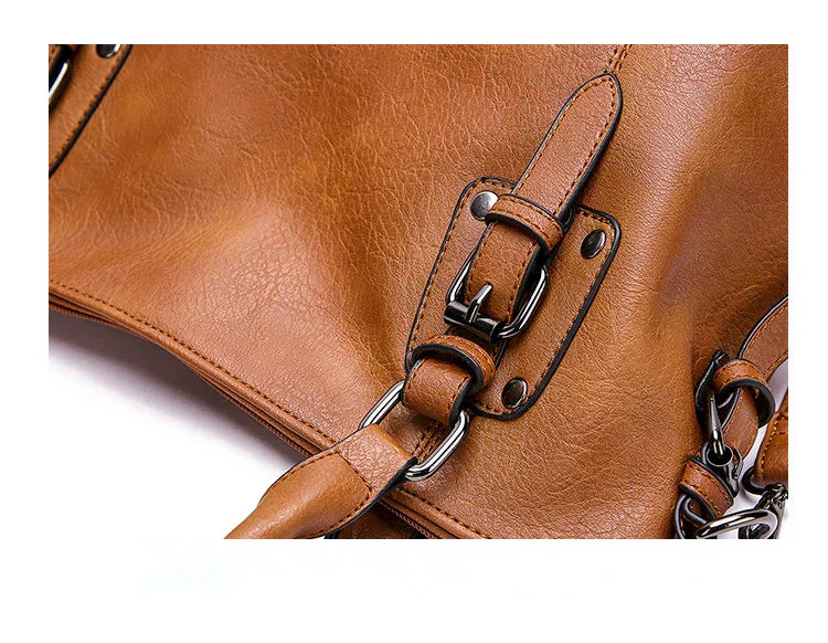 Clinbands – Vintage große Kapazität Handtasche aus weichem Material mit Schulterriemen