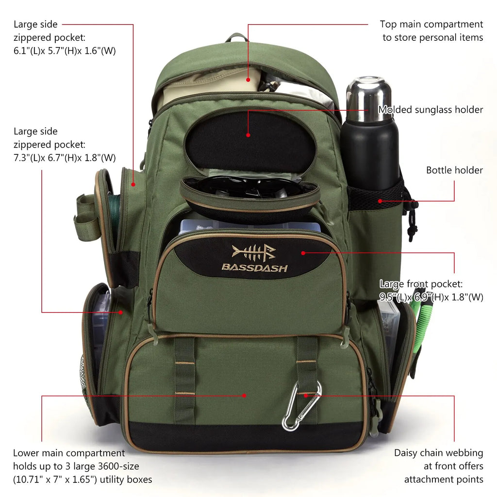 Tactical-Angelrucksack – leicht, wasserdicht mit Tackle-Box-Stauraum