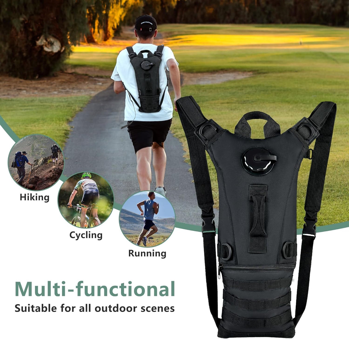 Tactical Trinkrucksack mit 3L-Trinkblase – für Wandern, Radfahren & mehr