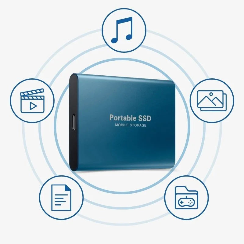 Externe SSD Aluminium, tragbarer Speicher, High-Speed Datenübertragung