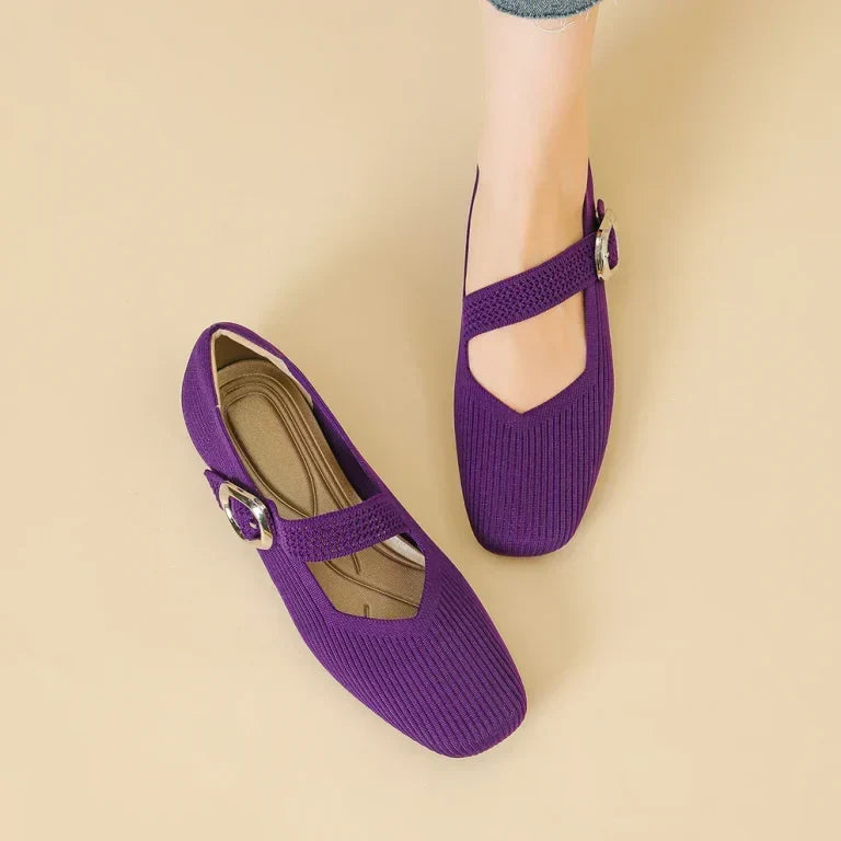Damen-Mary-Jane-Ballerinas atmungsaktiv