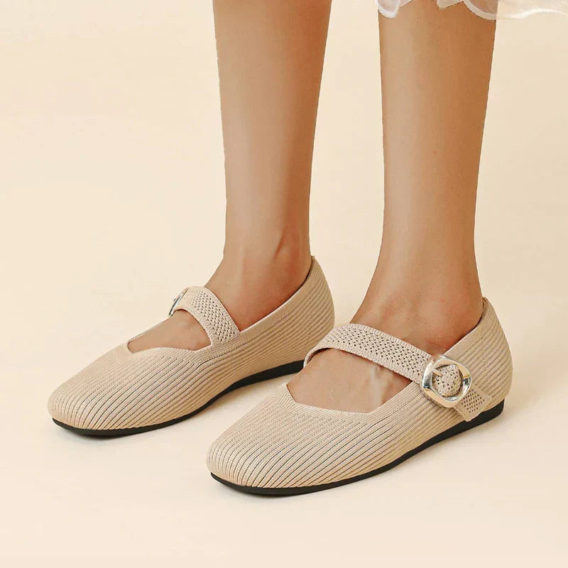 Damen-Mary-Jane-Ballerinas atmungsaktiv