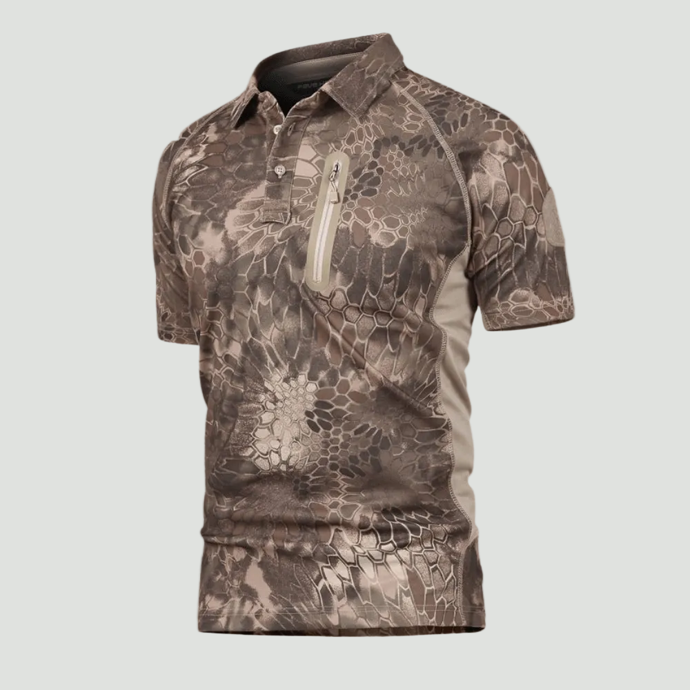 Herren Schnelltrocken-Poloshirt – Reißverschlusstasche, Outdoor