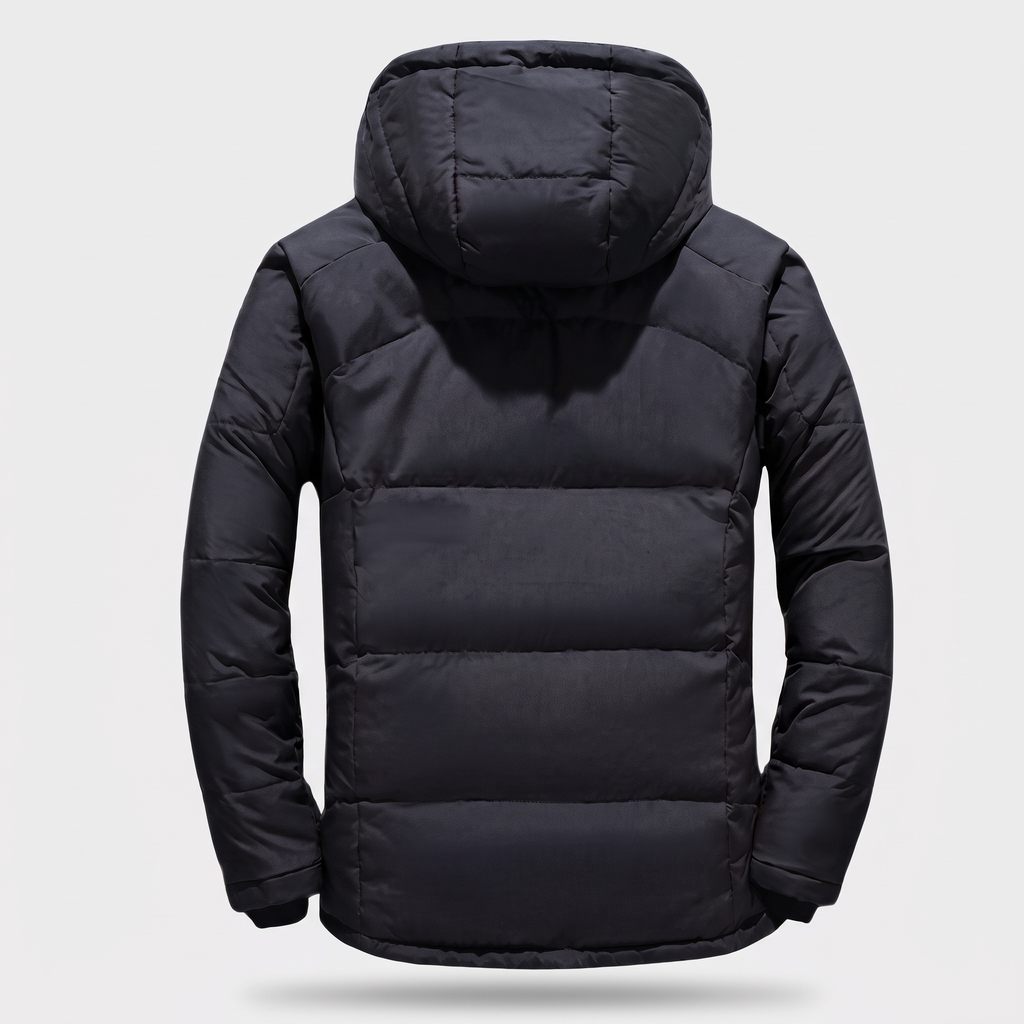 Herren Steppjacke mit 7 Taschen – Daunenjacke mit Kapuze für den Winter