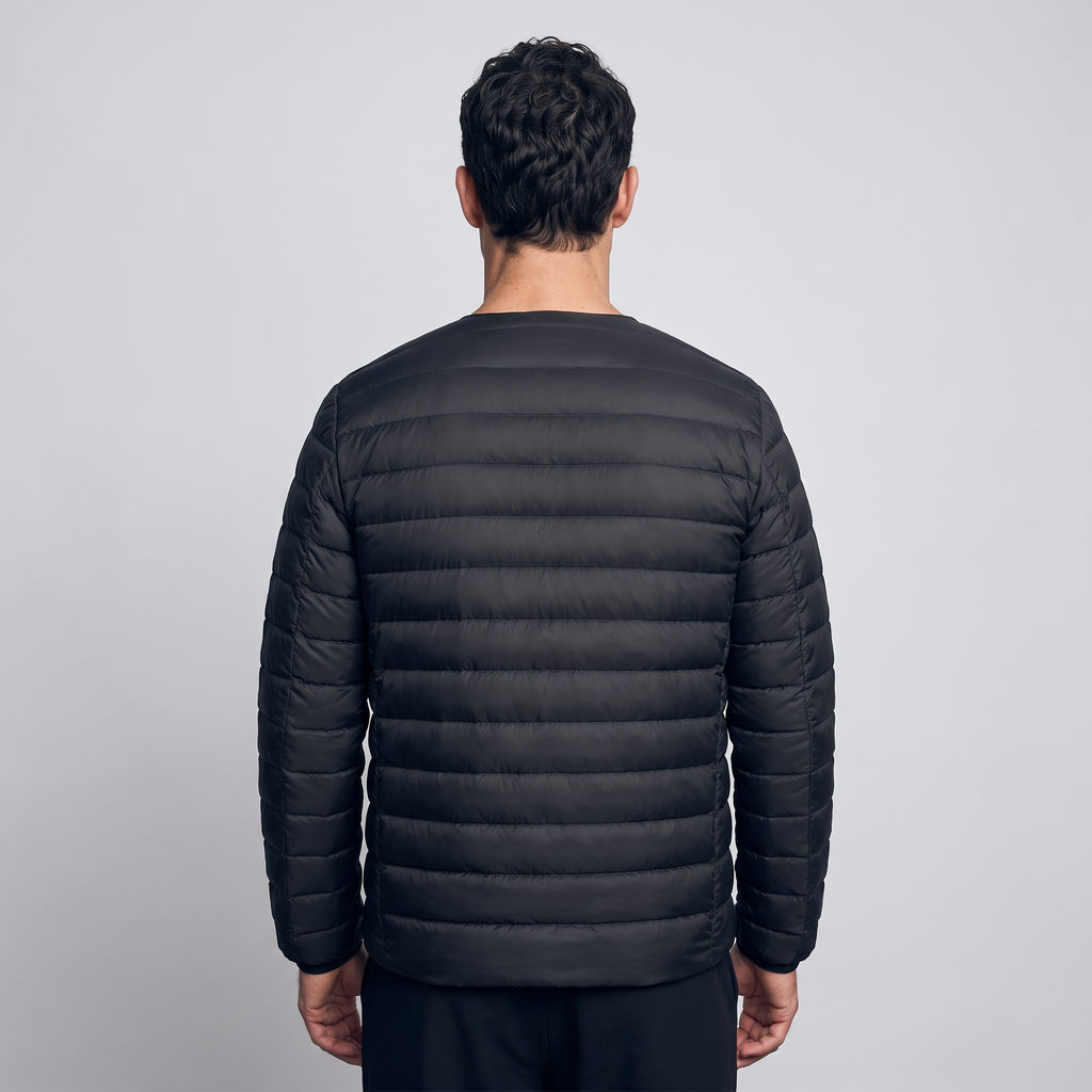 Herren Daunenjacke wandelbar – V-Ausschnitt, gesteppt, leicht