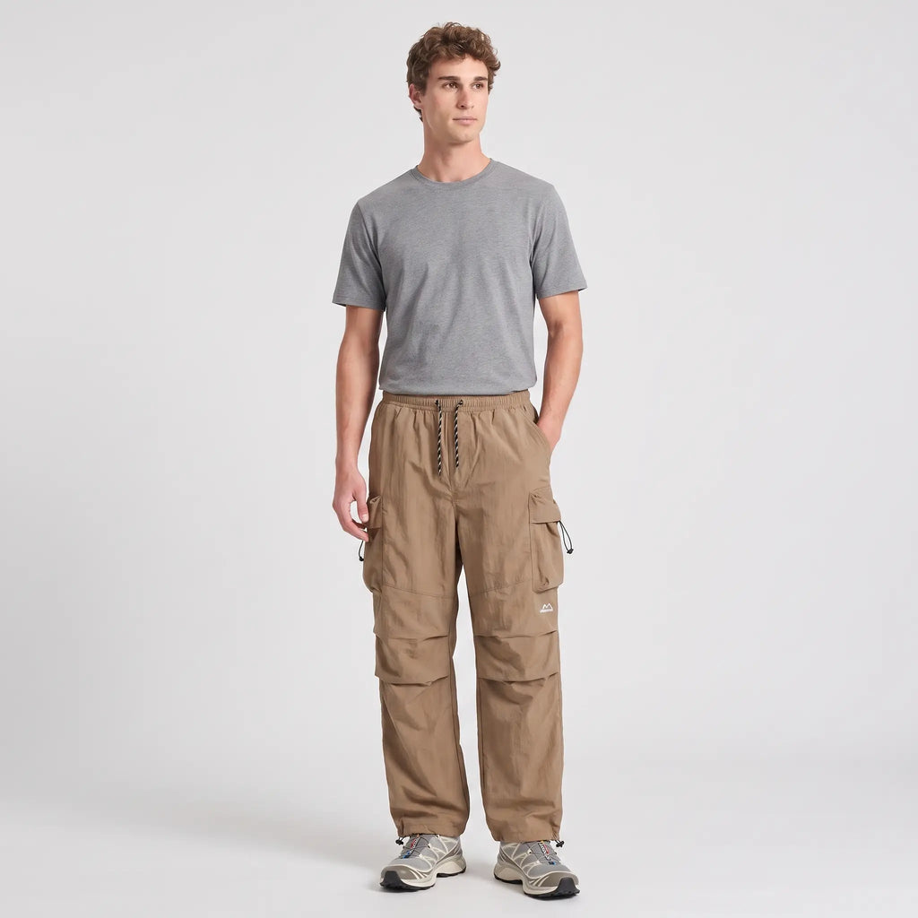 Herren Cargohose – weites Bein, Fallschirm-Stil mit Reißverschlusstaschen