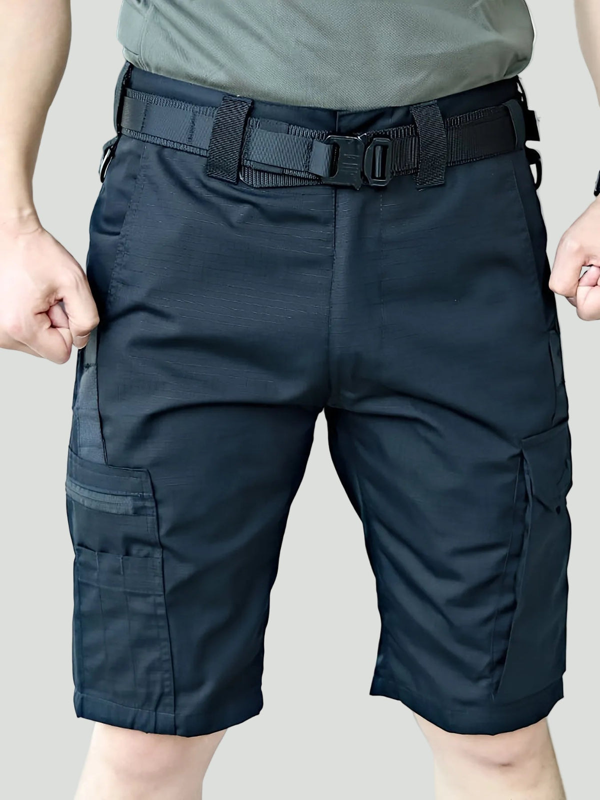 Herren Ripstop-Cargoshorts – Reißverschlusstasche, lang