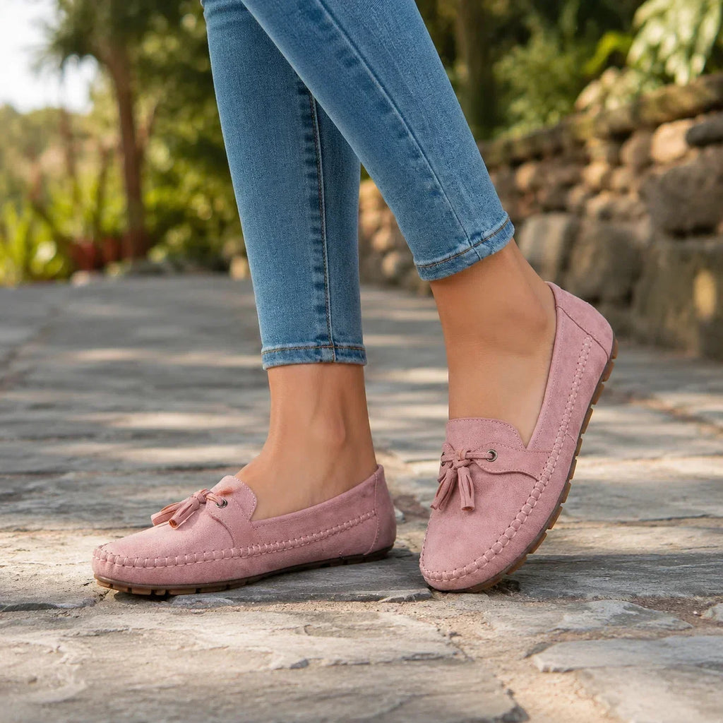 Damen-Komfort-Loafer aus Wildleder – extra weite Passform