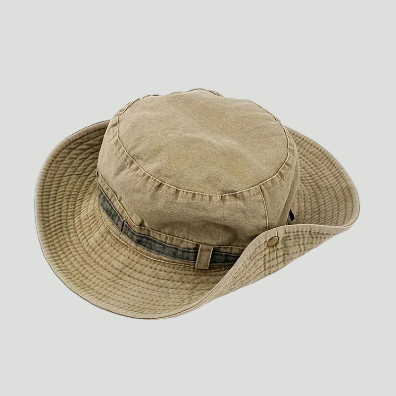 Packbarer Baumwoll-Buschhut – Sonnenschutz mit Kinnriemen