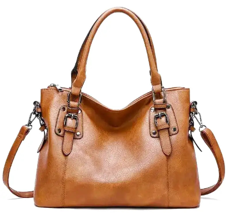 Clinbands – Vintage große Kapazität Handtasche aus weichem Material mit Schulterriemen