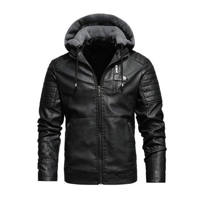 Tactical-Lederjacke mit Fleecefutter
