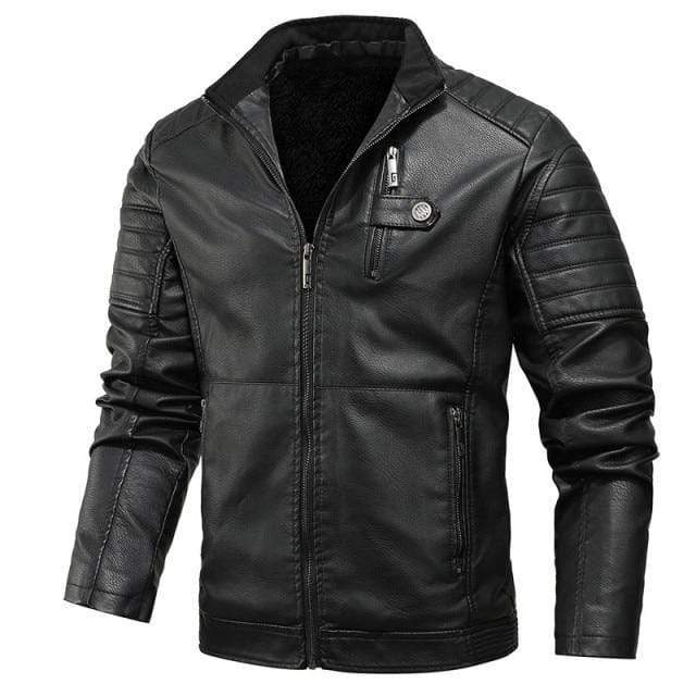 Tactical-Lederjacke mit Fleecefutter