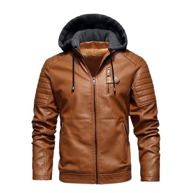 Tactical-Lederjacke mit Fleecefutter