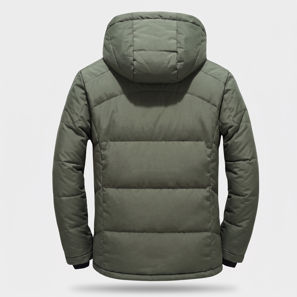 Herren Steppjacke mit 7 Taschen – Daunenjacke mit Kapuze für den Winter