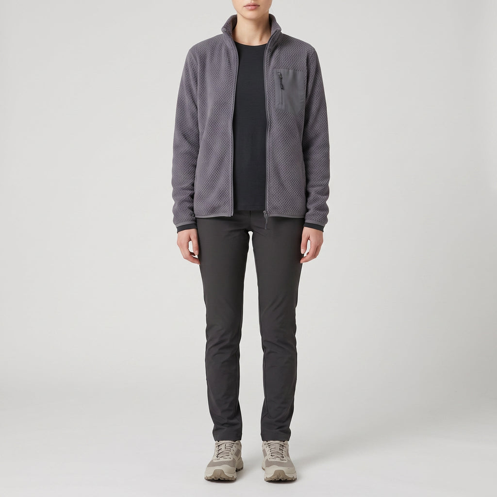 Damen Fleecejacke – durchgehender Reißverschluss zum Wandern