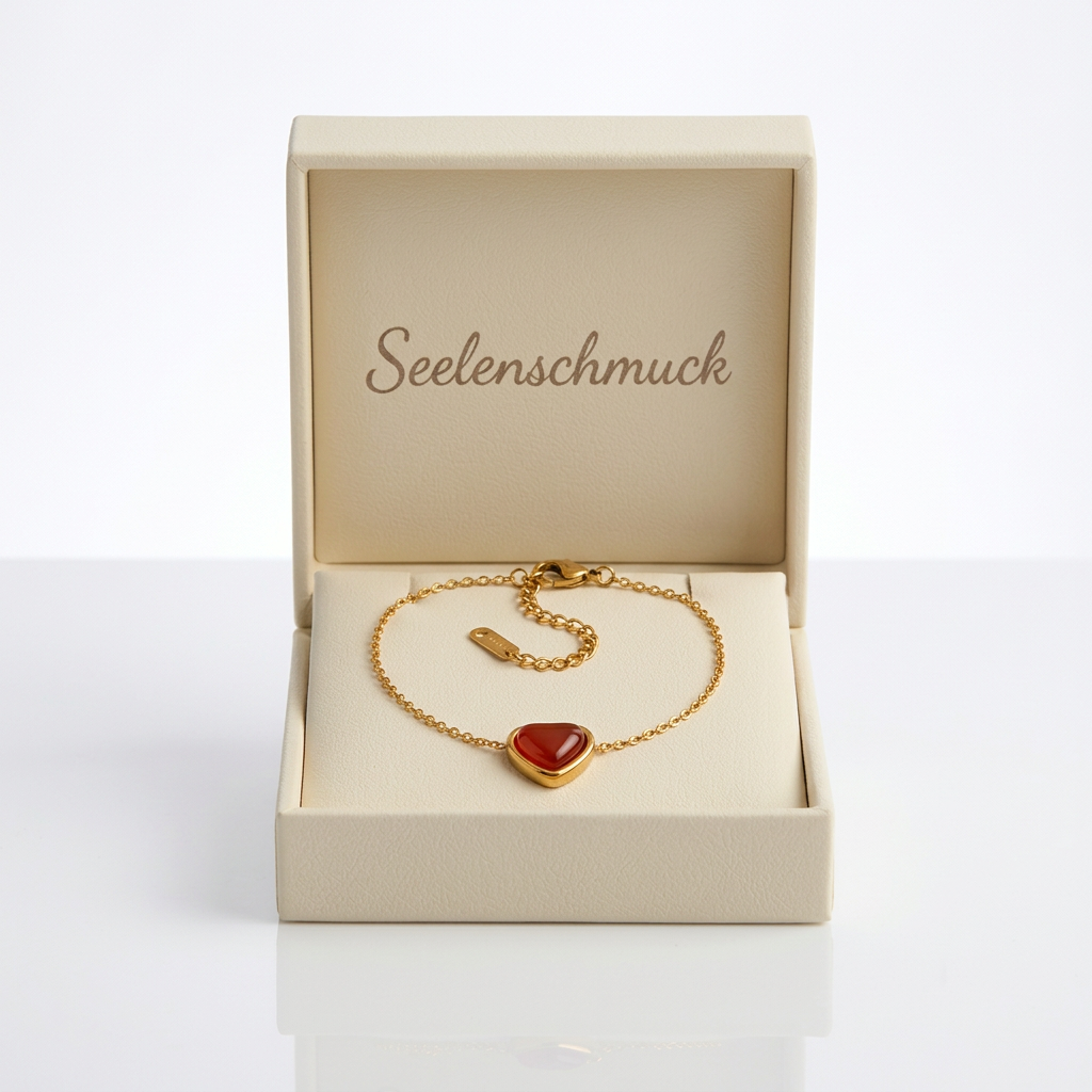 Karneol Set - Herz aus Feuer
