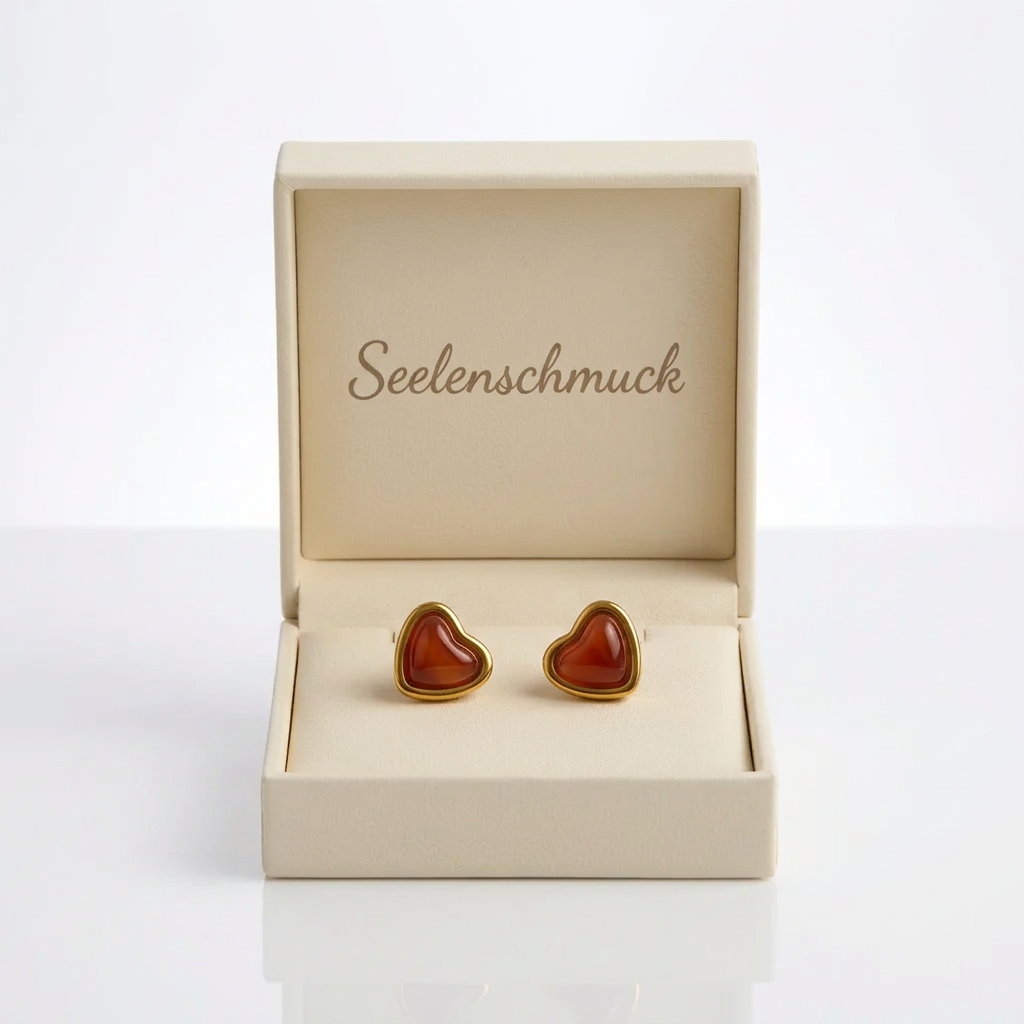 Karneol Set - Herz aus Feuer
