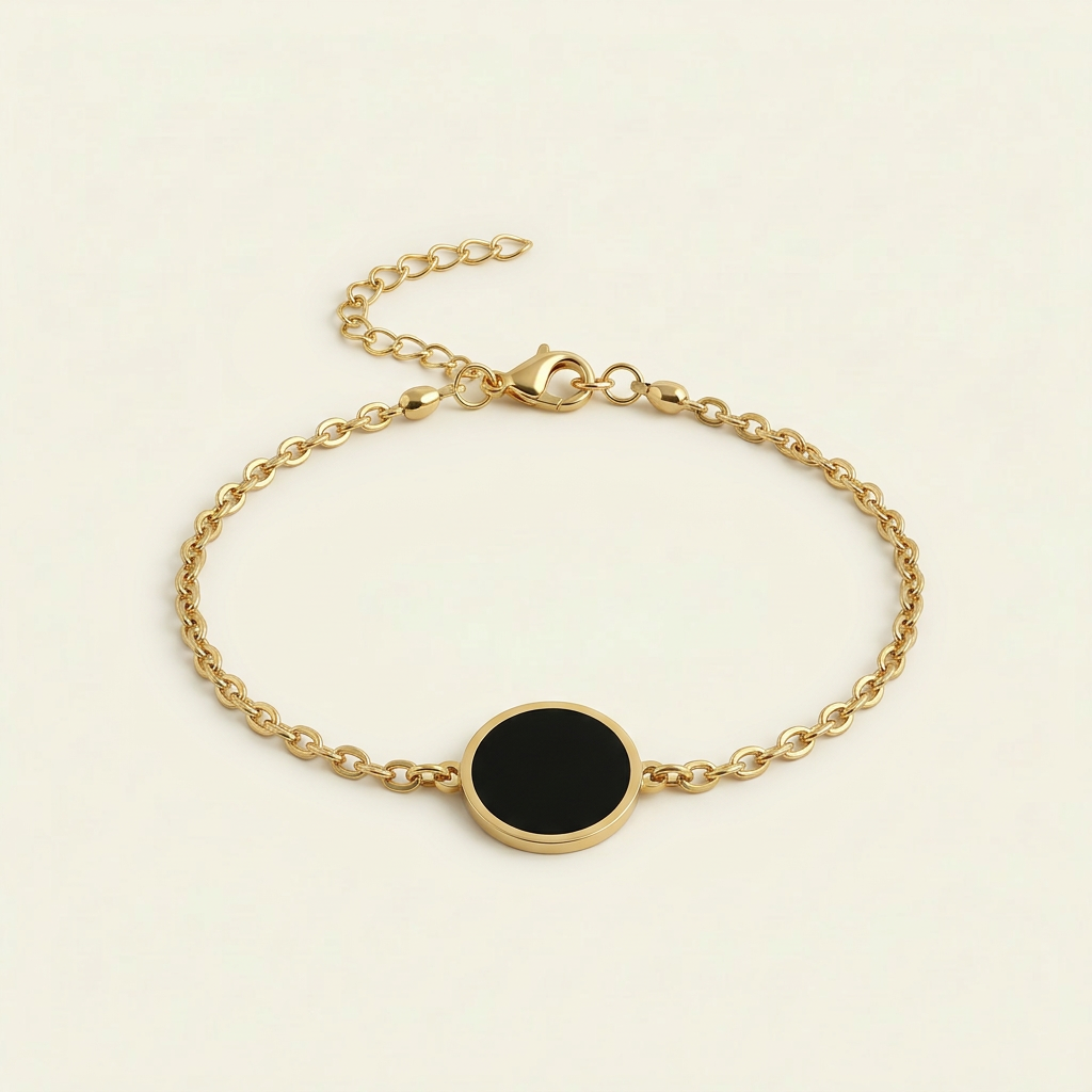 Obsidian Armband - Kreismedallion
