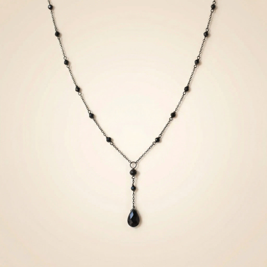 Obsidian Halskette - Perlenkette mit Anhänger