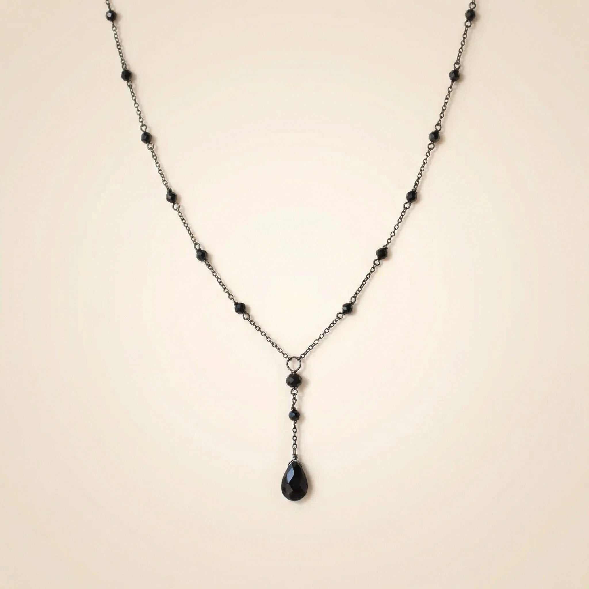 Obsidian Halskette - Perlenkette mit Anhänger