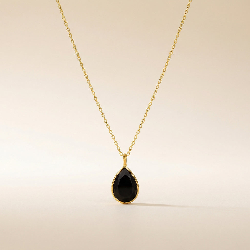 Obsidian Halskette Sanfter Tropfen