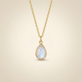 Mondstein Halskette mit 14K Gold Kette