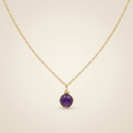 Amethyst Halskette -  Drahtmedallion