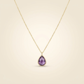 Amethyst Halskette mit 14K Gold Kette