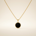 Obsidian Halskette - Kreismedallion