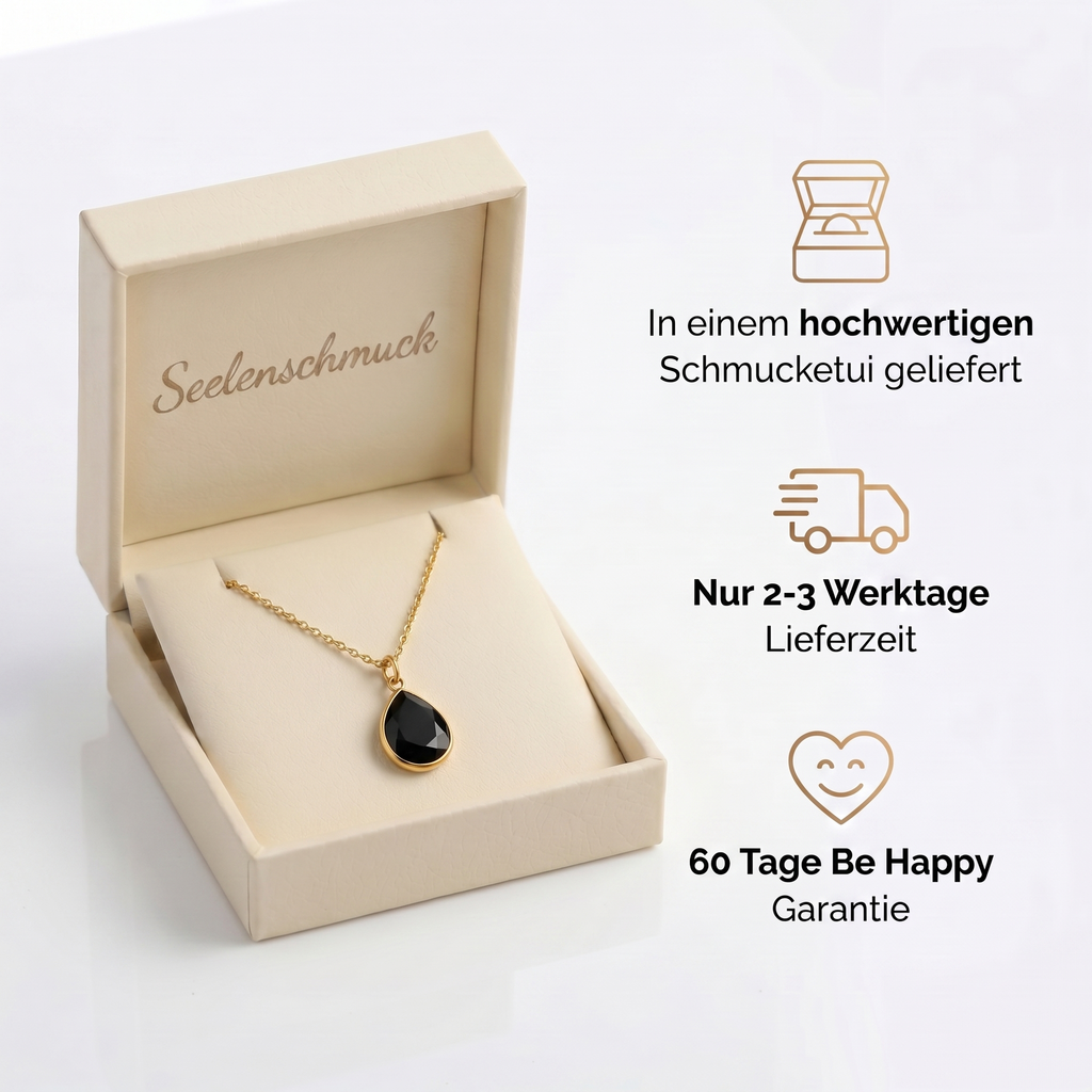 Obsidian Halskette Sanfter Tropfen