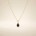 Obsidian Halskette - 14K Goldlegierung