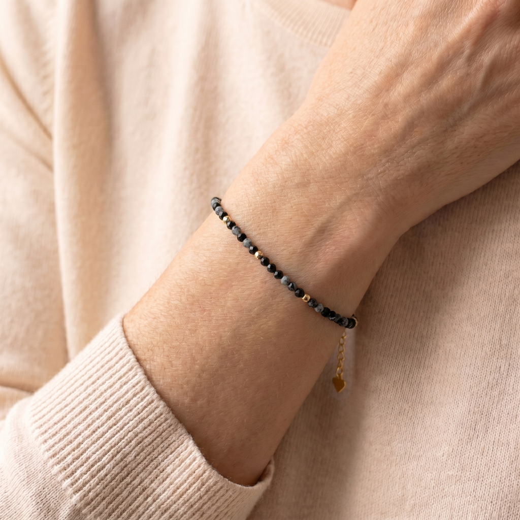 Obsidian Armband - Schneeflocken Obsidian