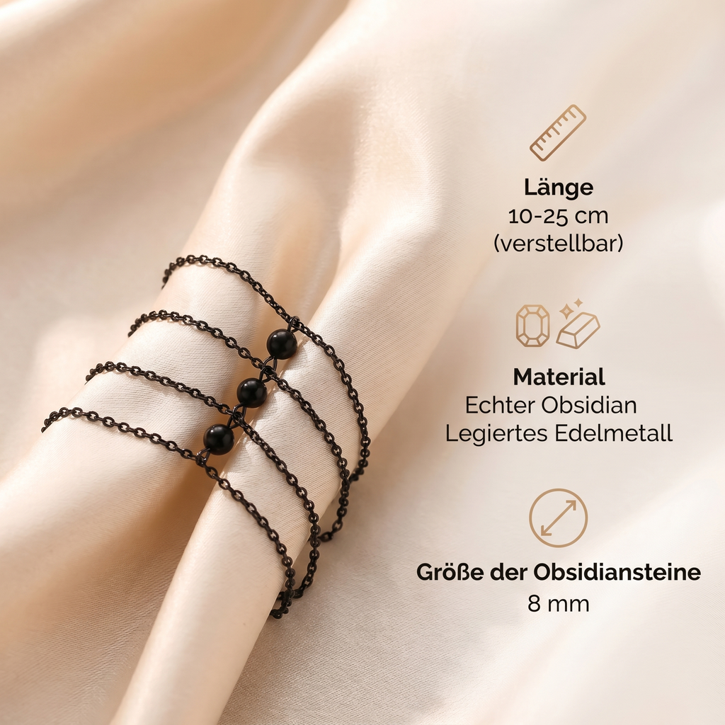 Obsidian Armband - Orientalische Schönheit