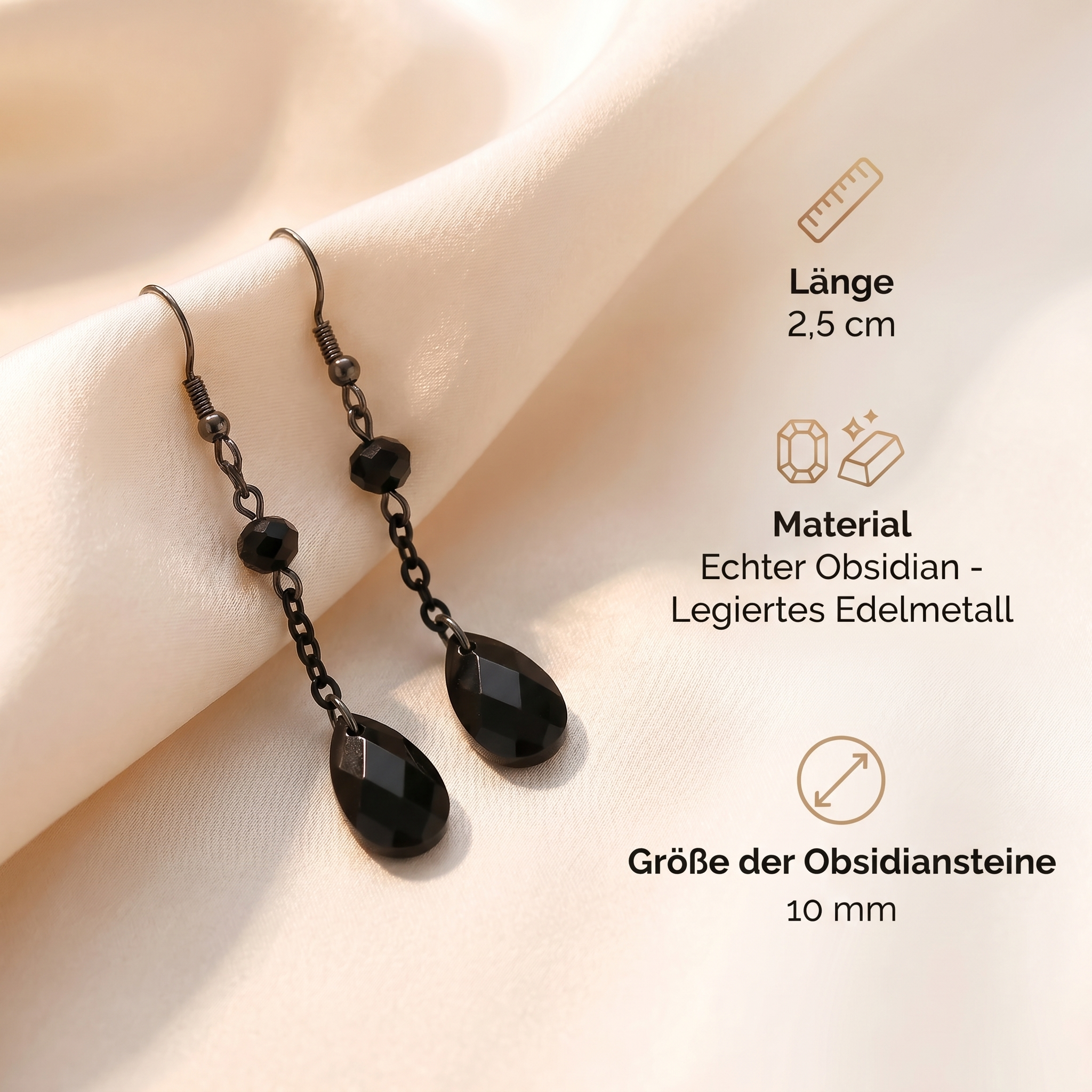 Obsidian Ohrringe - Orientalische Schönheit