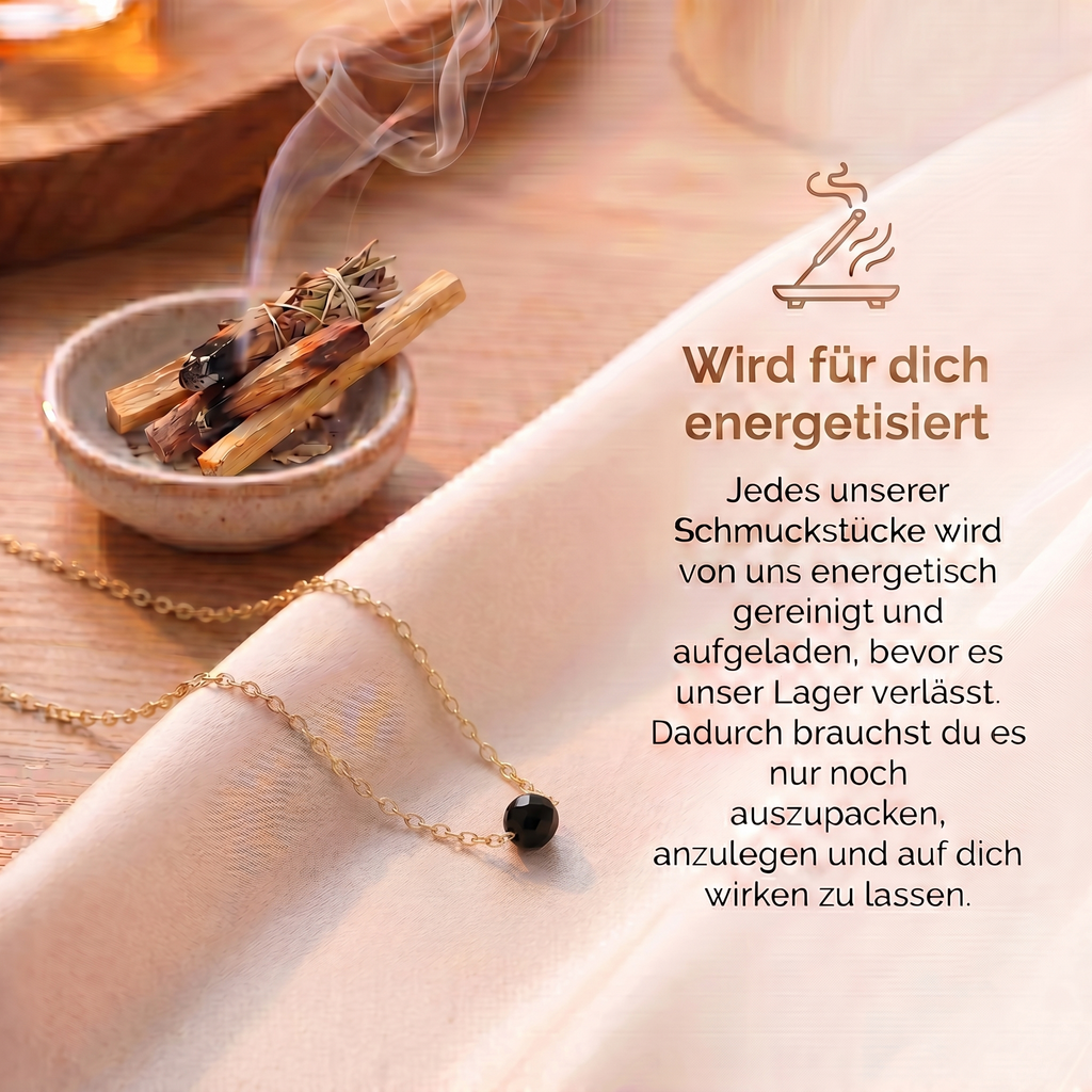 Turmalin Halskette - Geschliffen S925 Silber Gold legiert