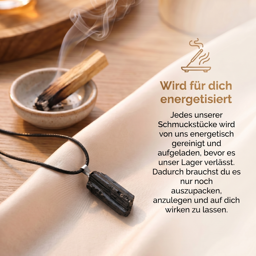 Turmalin Halskette - Naturstein Kautschukband