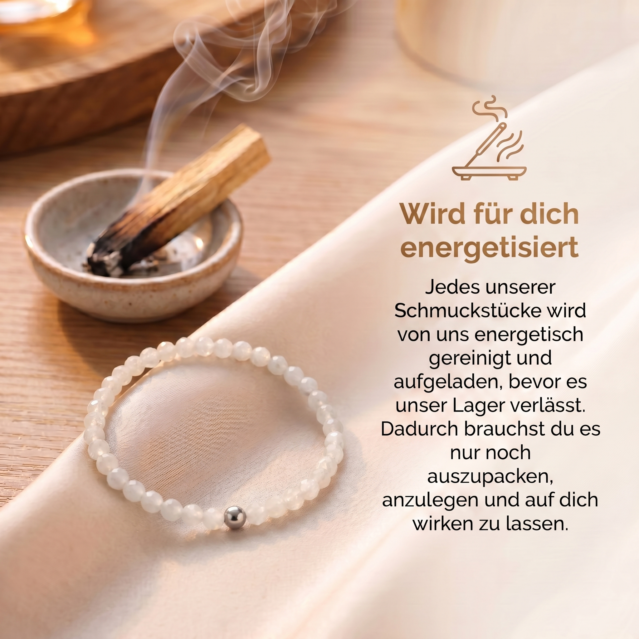 Mondstein Armband - Naturperlen