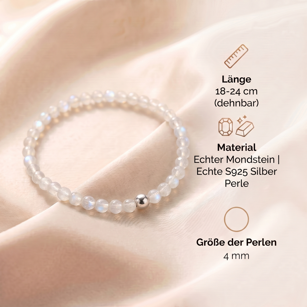 Mondstein Armband - Naturperlen