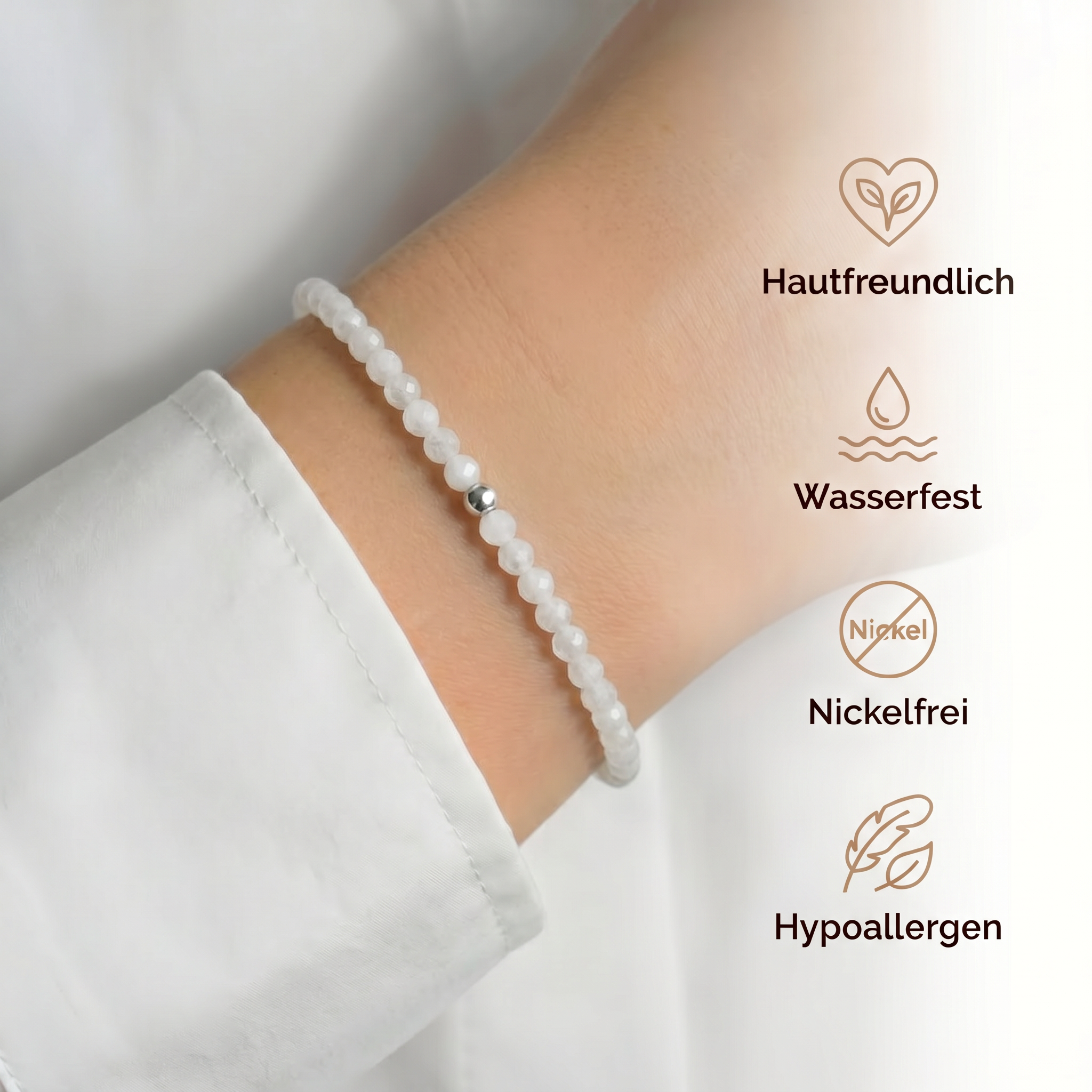 Mondstein Armband - Naturperlen