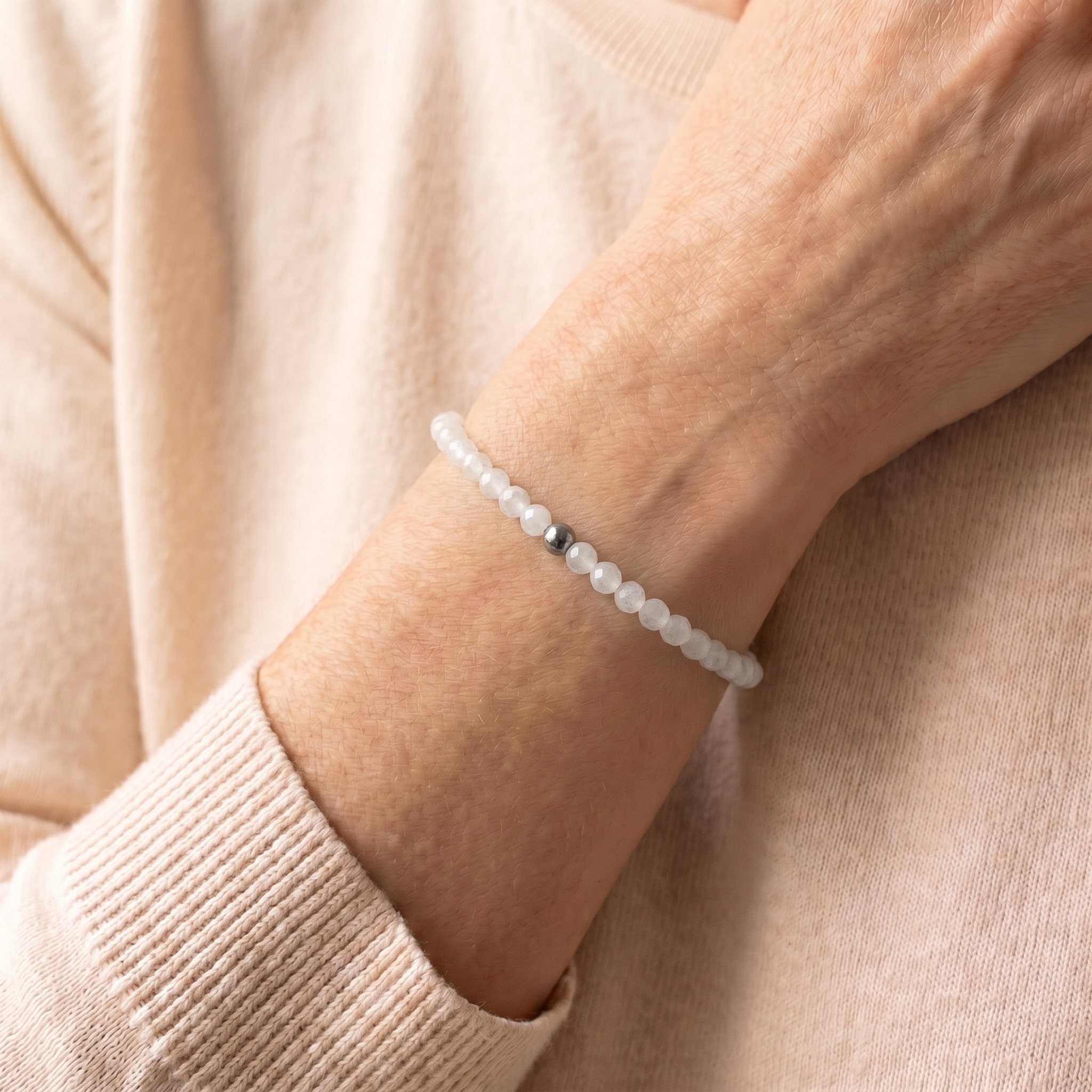 Mondstein Armband - Naturperlen
