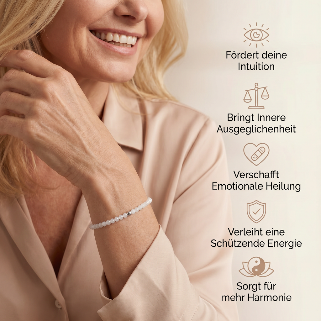 Mondstein Armband - Naturperlen