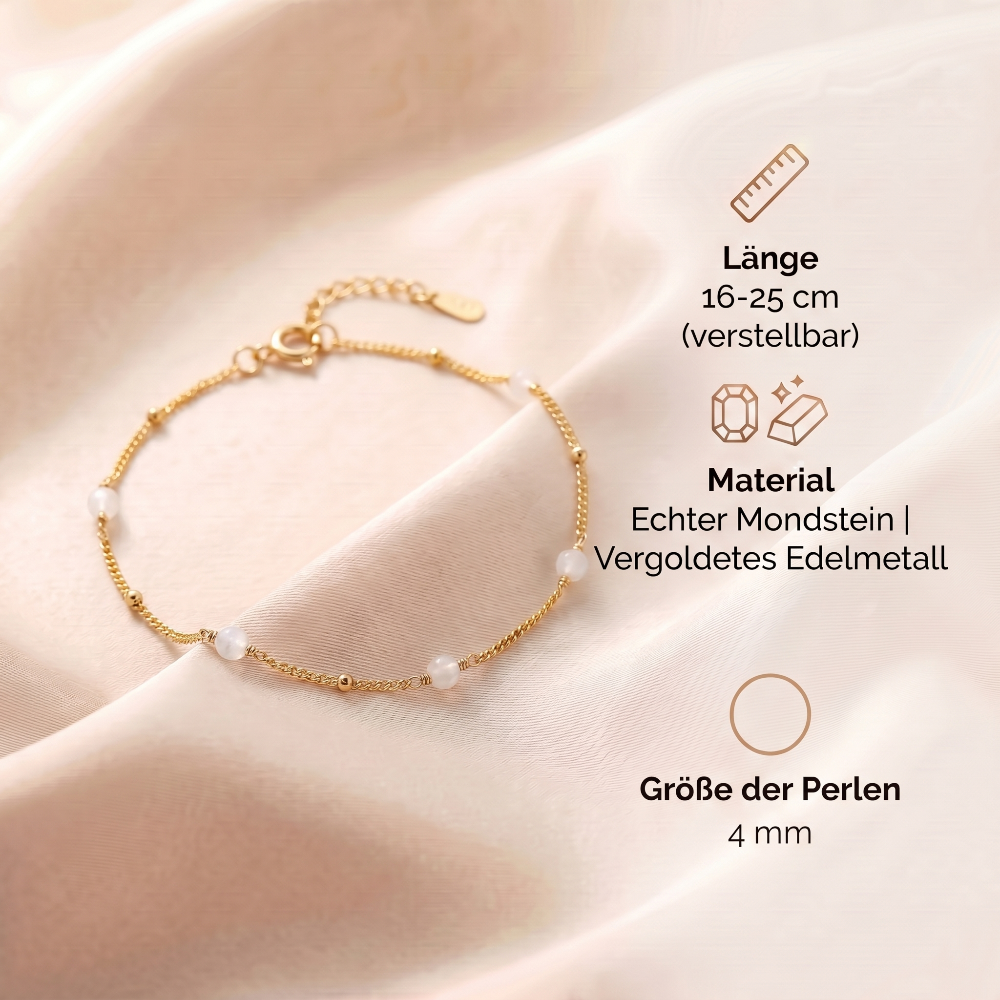 Mondstein Armband - Gold