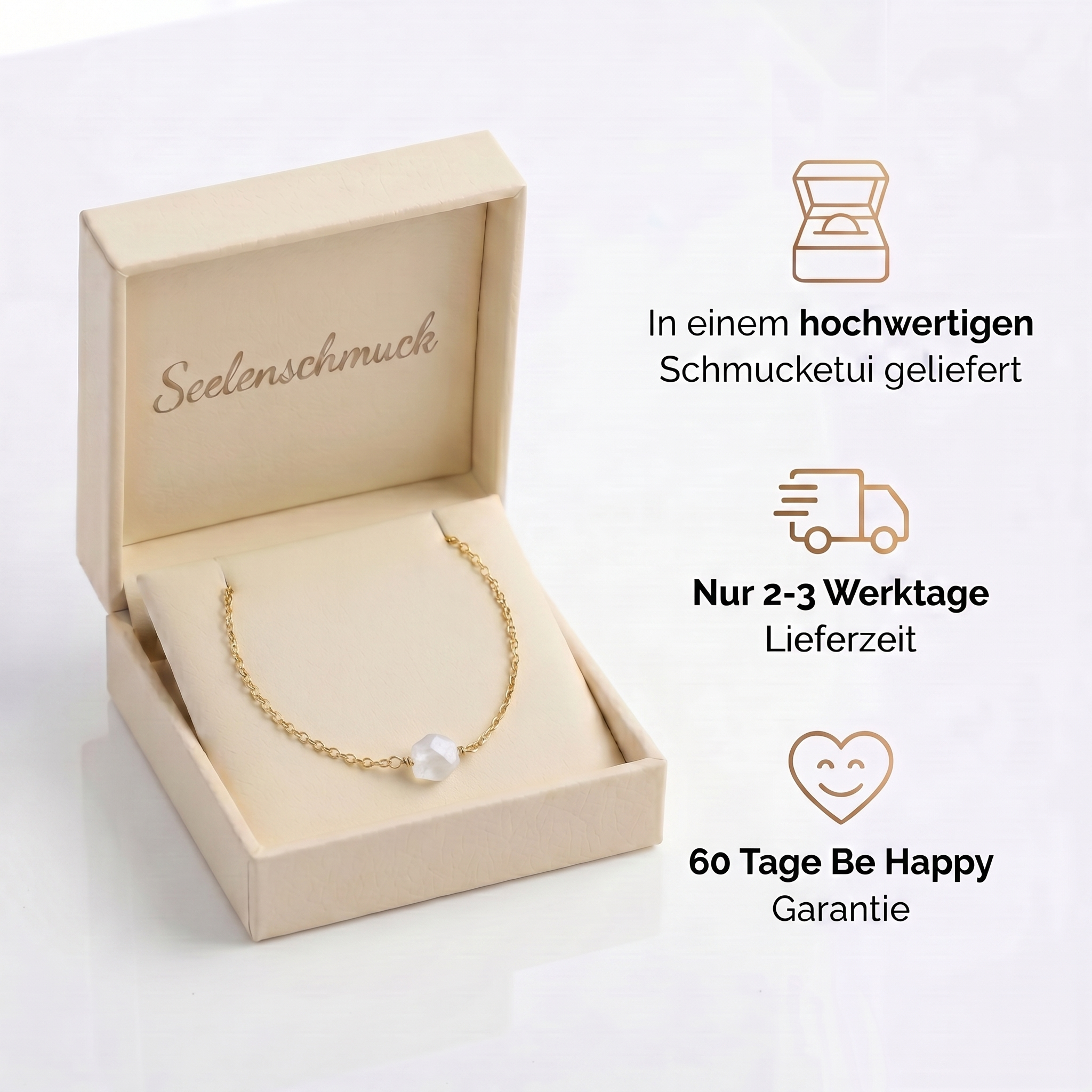Mondstein Armband - Unbearbeitet